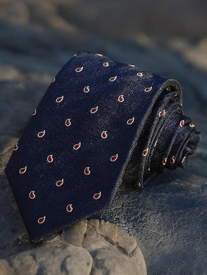 Classic Silk Paisley Necktie Men's and Striped Tie