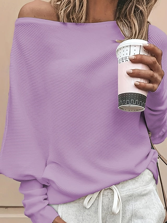 Women's Sweater Pullover Streetwear Casual Solid Color