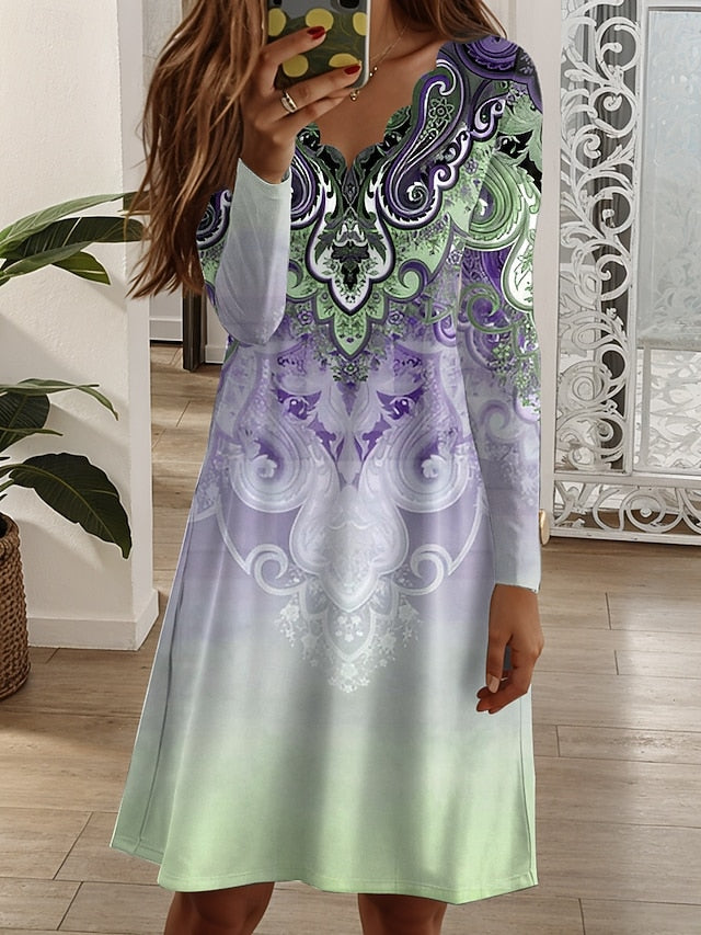 Women's Mini Dress Shift Dress Casual Boho Daily Regular