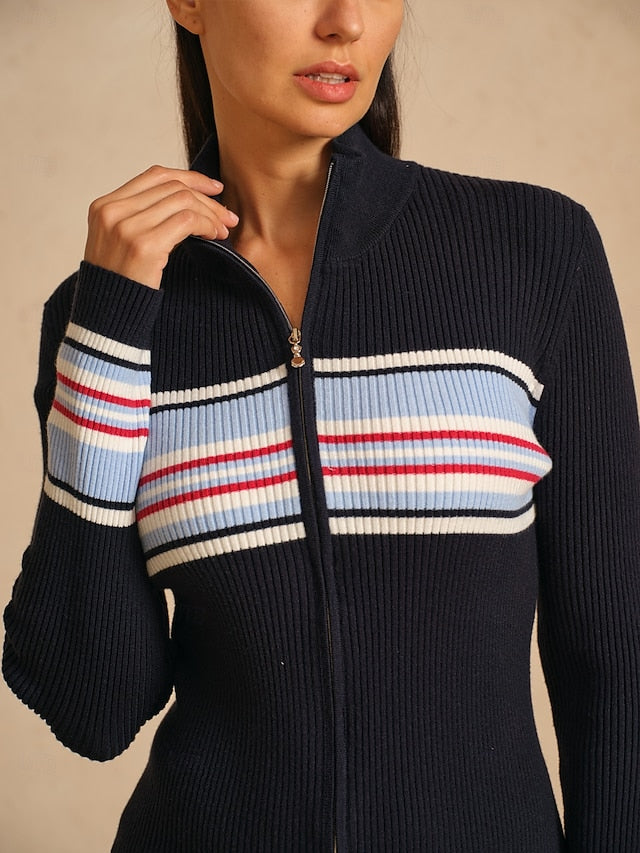 Women's Golf Jacket Navy Blue Long Sleeve Top Ladies Golf