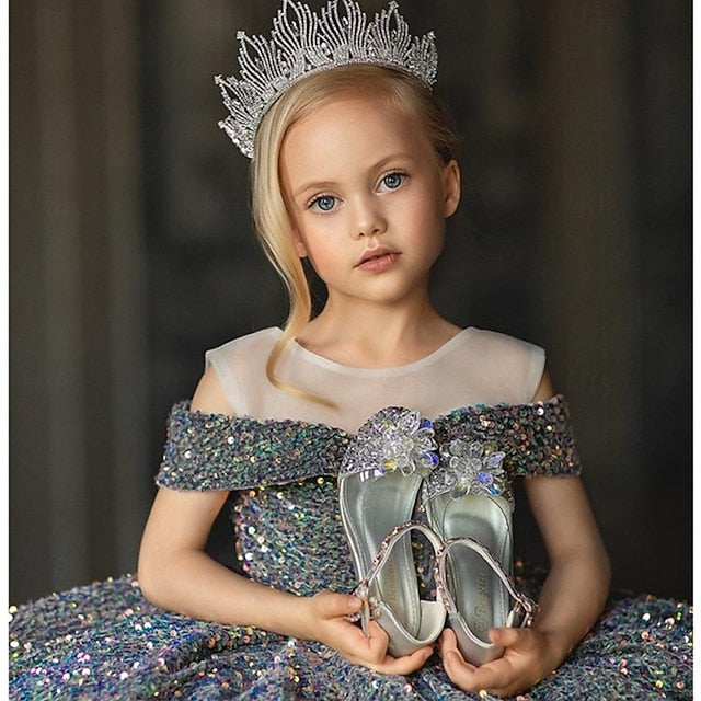 Flower Solid Party Kids Dress Girl Color Girls'