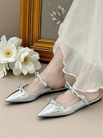 with Pointed Women's Rhinestone Flats Toe Black