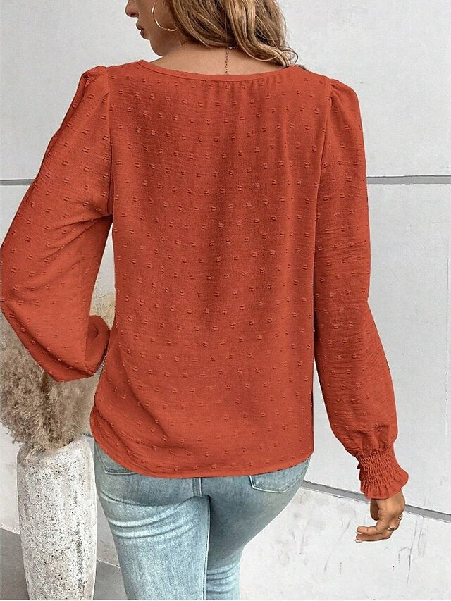 Women's Popover Shirt Casual Shirt Blouse Lace Patchwork
