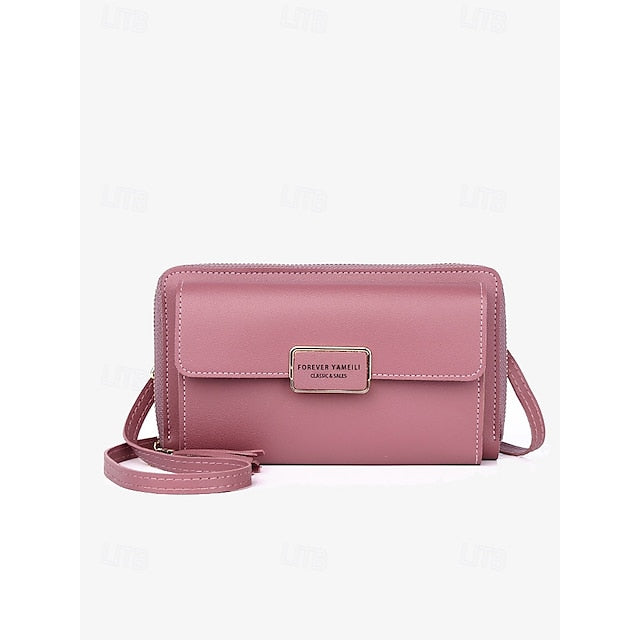 Bag Mobile Leather Crossbody Women's PU Phone Wristlet