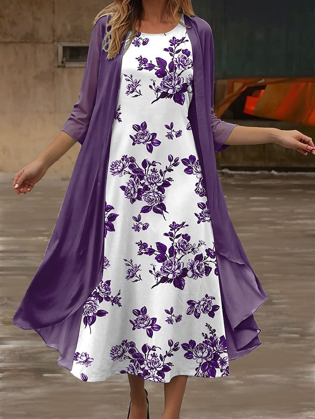 Women's Dress Set Midi Dress Summer Dress Casual Semi