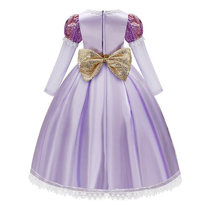 Theme Rapunzel Party Dress Girl Flower Fairytale Sofia Princess
