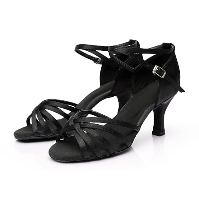 Shoes Satin Design Strappy Women's and Dance with Latin