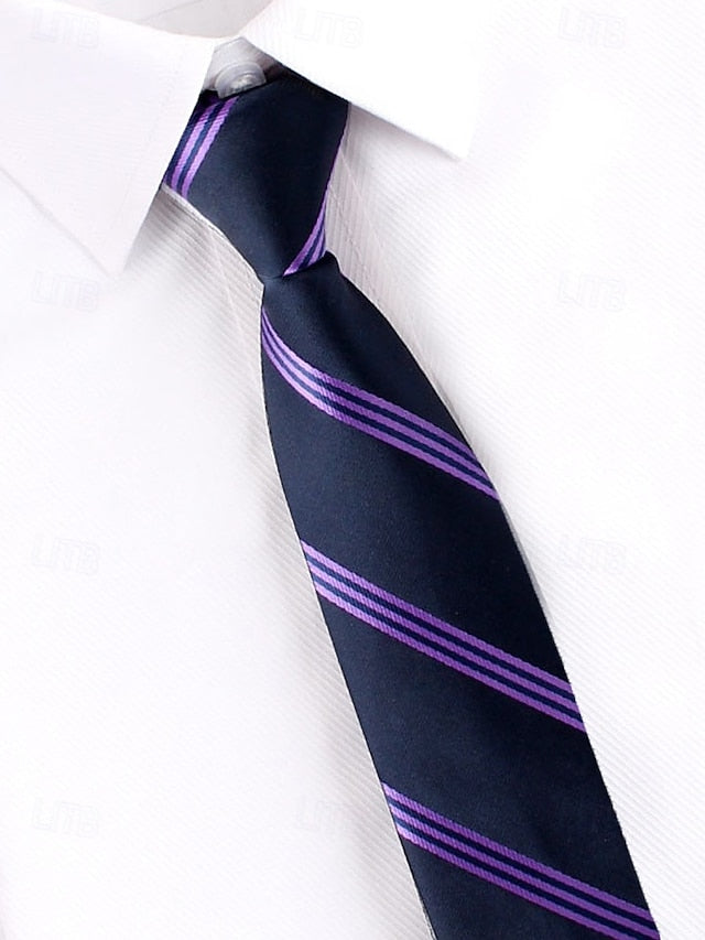 Narrow Pre-Tied Ties Classic Stripes - Zip and Men's