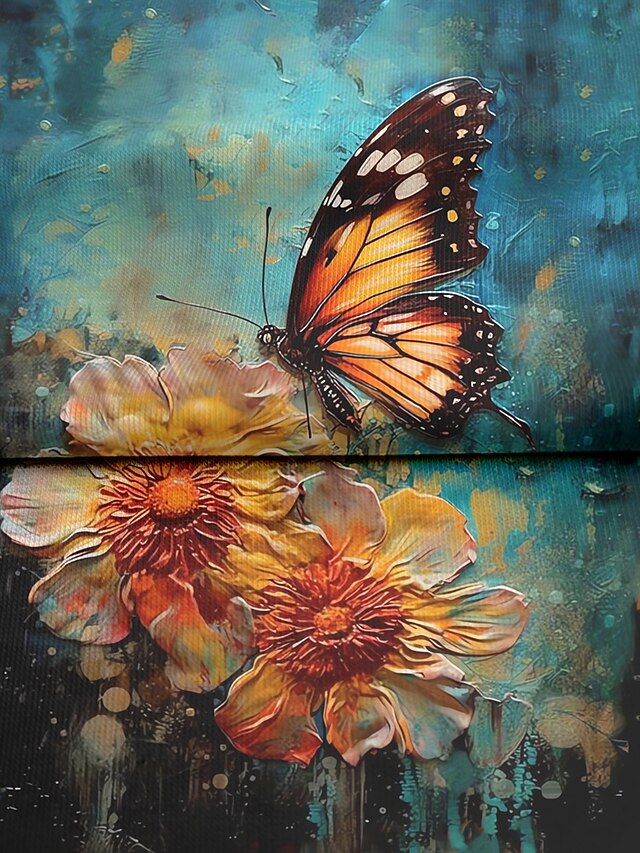 Women's T Shirt Basic Floral Butterfly Print Short Sleeve