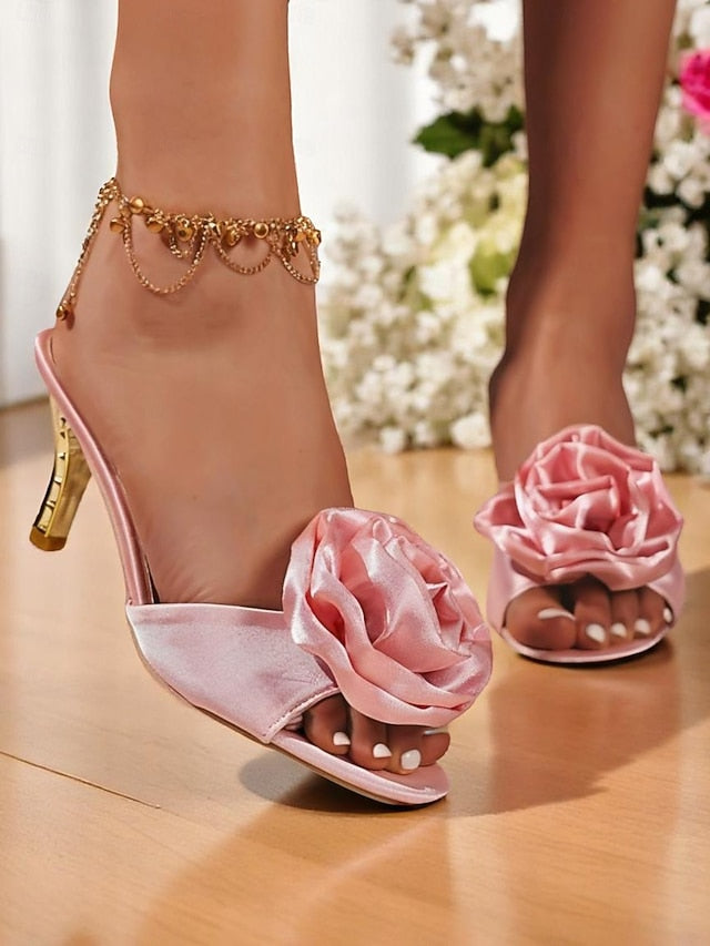 and Accents Satin Gold Open-Toe with Wedding Heels Women's
