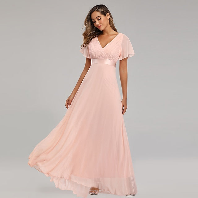 A-Line Ruched Wedding Guest Dress Beach Wedding Elegant Formal