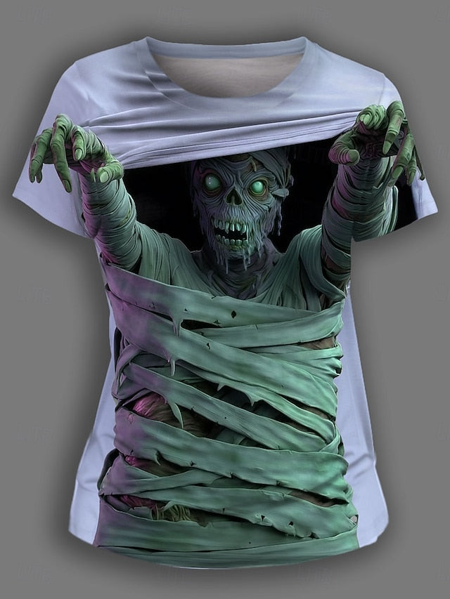 Women's T Shirt Graphic Skull Vintage Stylish Casual Short