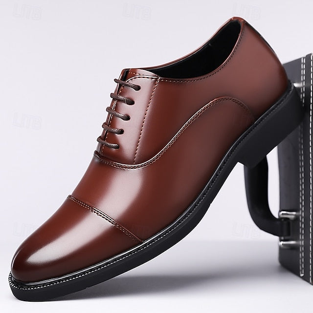 Shoes Cap-Toe – Oxford Design Classic Men's Brown