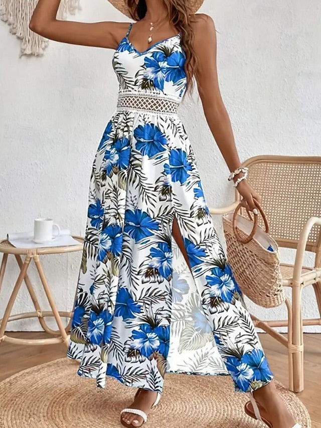 Women's Midi Dress Floral Dress Summer Dress Slip Dress