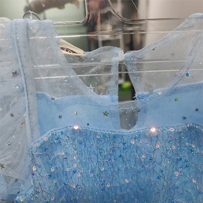 Girl Cloak Dress Cosplay Elsa Flower Frozen Princess