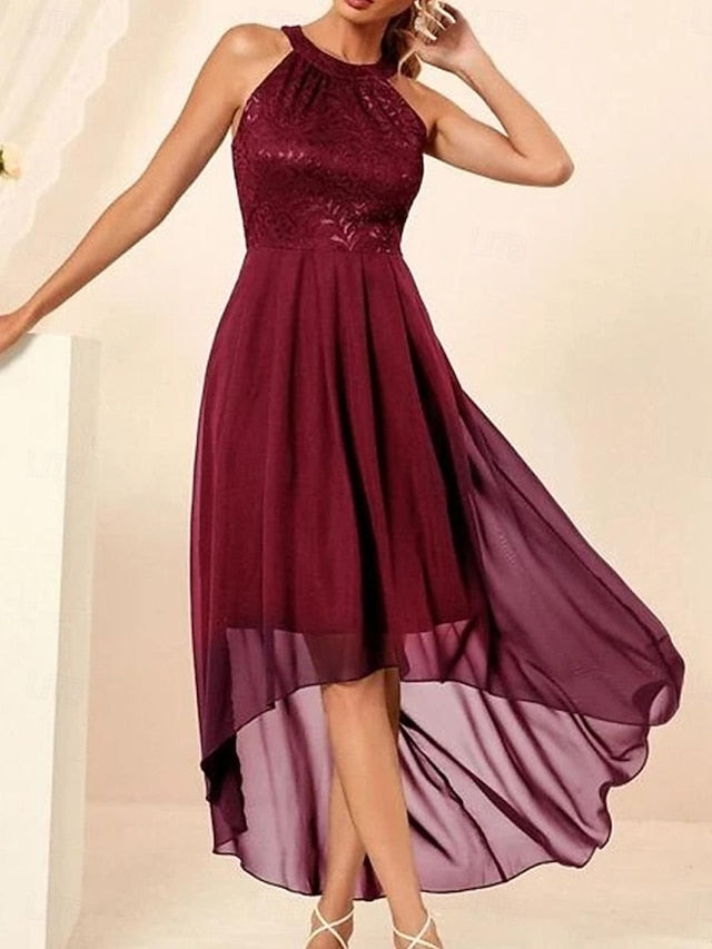 Women's Midi Dress Chiffon Dress A Line Dress Elegant