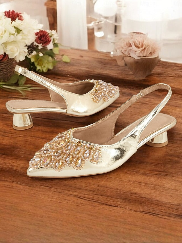 Slingback Ivory Beaded Detail Shoes with Women Wedding for -
