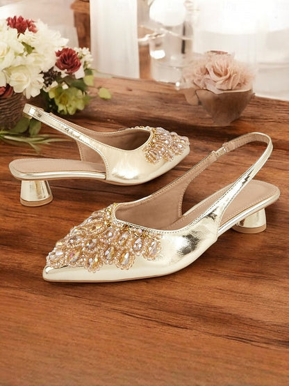 Slingback Ivory Beaded Detail Shoes with Women Wedding for -