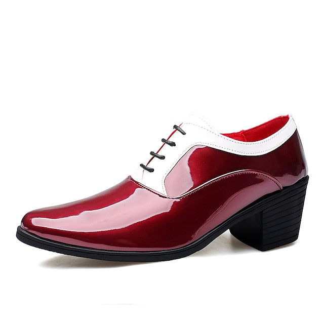 Shoes Patent Men's and Leather Faux Red White – Oxford