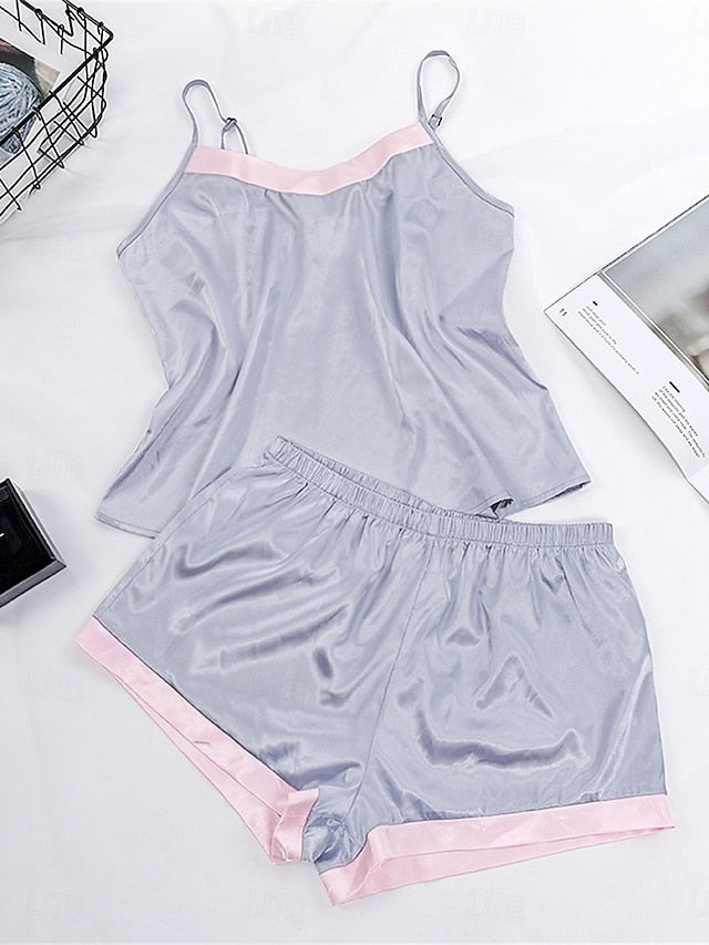 Women's Pajamas Pajama Top and Pant Sets Pure Color Fashion