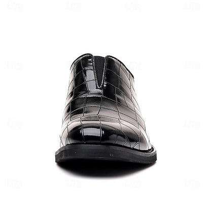 Burgundy Men's Shoes Slip-On Crocodile – Pattern