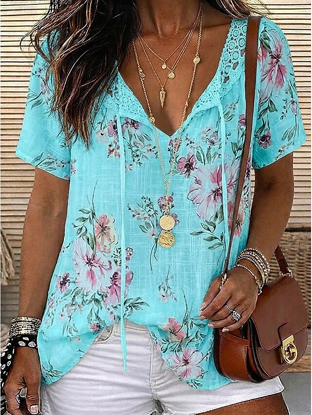Women's Blouse Chiffon Tops Lace Tops Lace Floral Stylish