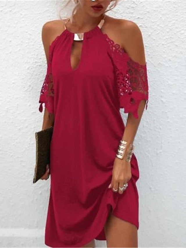 Women's Mini Dress Black Dress Graduation Dress Lace Dress