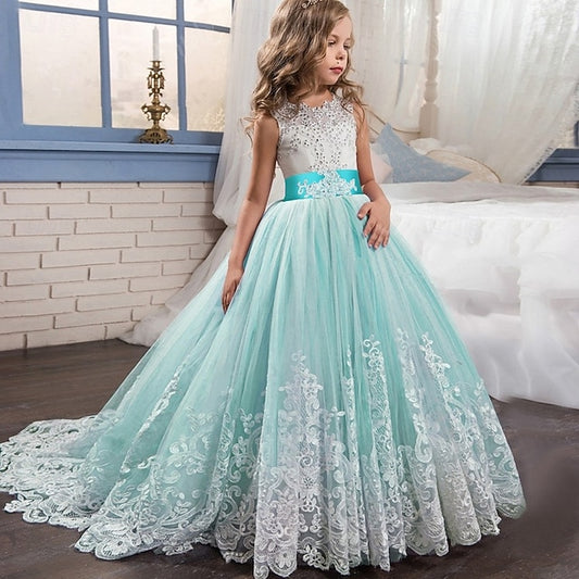 Sleeveless Kids Girl Girls' Dress Flower Wedding