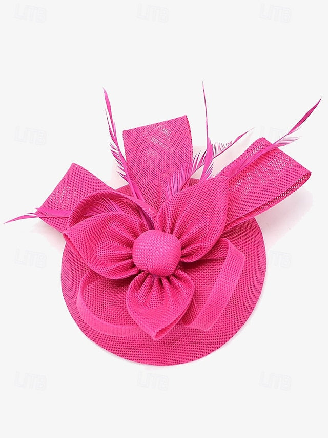 Women's Hat and Bow Accents Green with Feather Fascinator