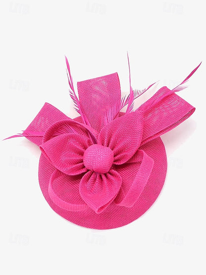 Women's Hat and Bow Accents Green with Feather Fascinator