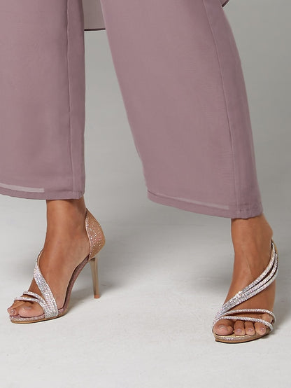 Strappy High – Heel for Women Rhinestone Crystal Sandals