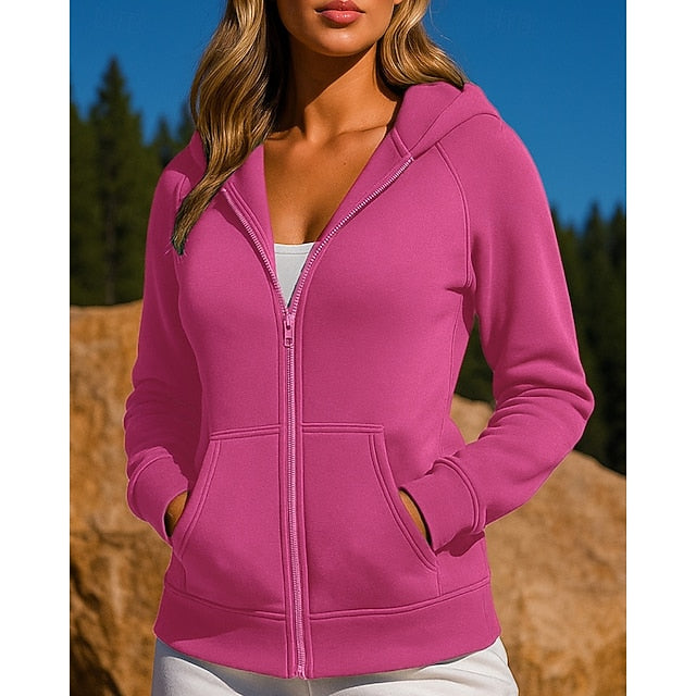 Women's Outdoor Jacket Hooded Sweatshirt Long Sleeve Top
