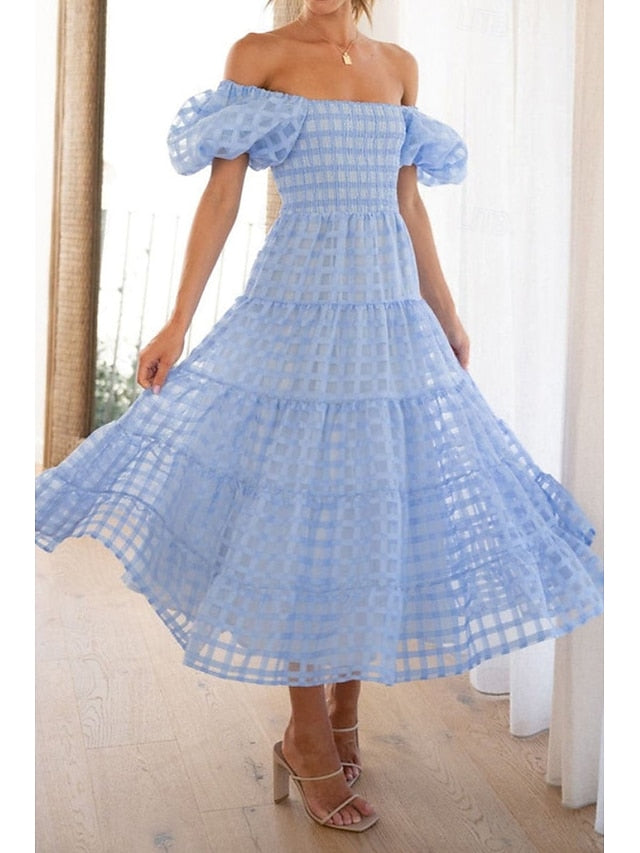 Women's Midi Dress Graduation Dress Fashion Modern Lantern