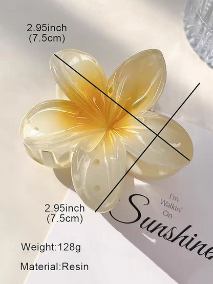 Hawaiian Clips Hair Plumeria Resin Tropical – Flower 6PCS