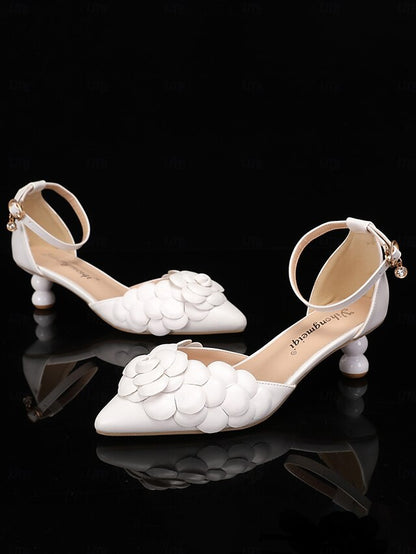 Shoes with Bridal Clutch Matching Floral-Embellished White –