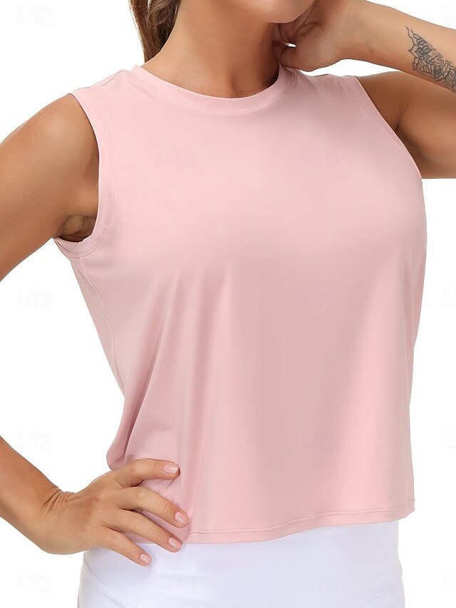 Women's Blouse Plain Active Vintage Sleeveless Crew Neck