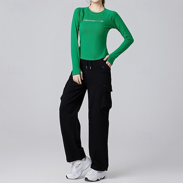 Women's Running T-Shirt Gym Shirt Sports Top Long Sleeve