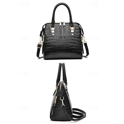Crocodile Handbag with Women’s Leather Faux Tassel Pattern