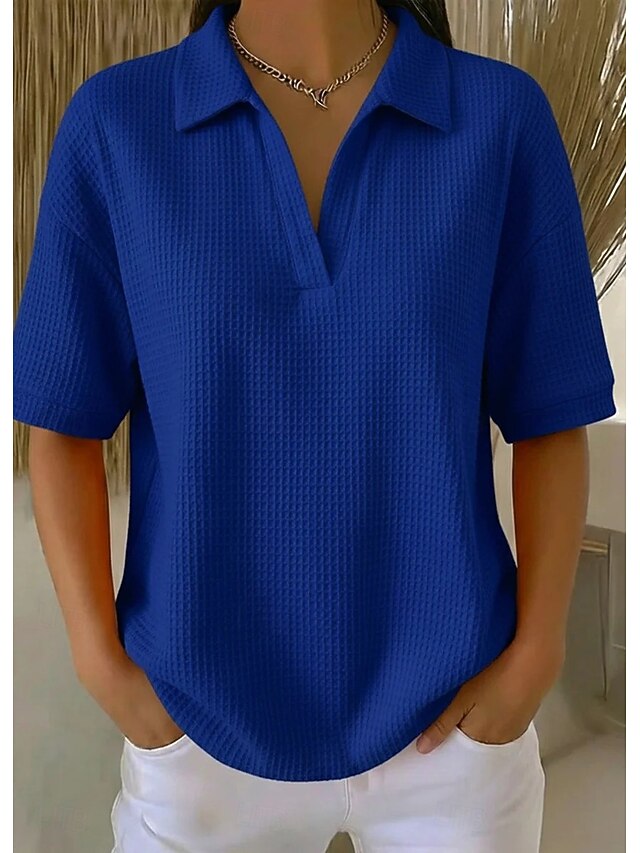 Women's Shirt Solid Color Plain Elegant Active Vacation