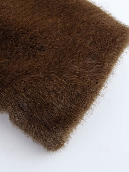 Coat Faux Warm Teddy Fur Comfortable Women's Buttons