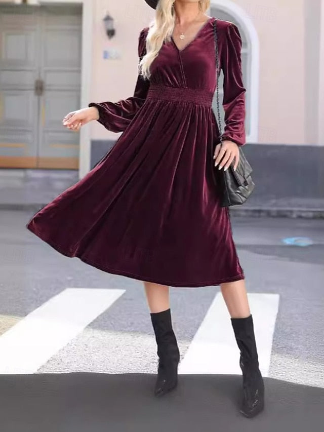 Women's Midi Dress Ruched Dress Modern Daily Outdoor Going