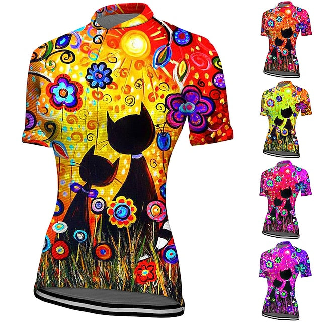 Women's Cycling Jersey Graphic Floral Botanical Short