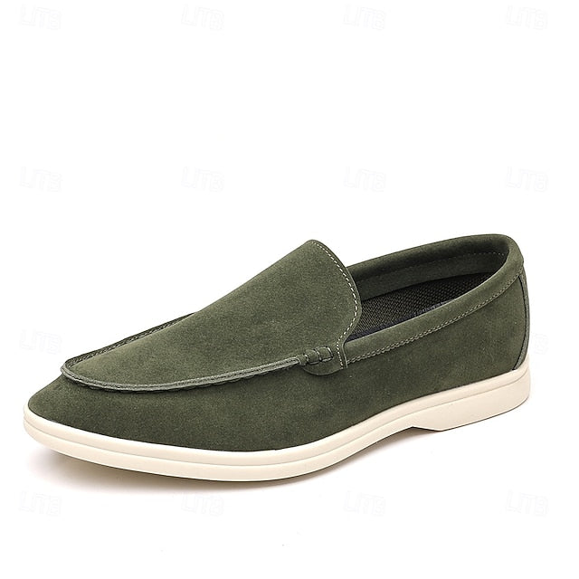 Blue Slip-On Loafers Light Men's Faux Casual – Breathable