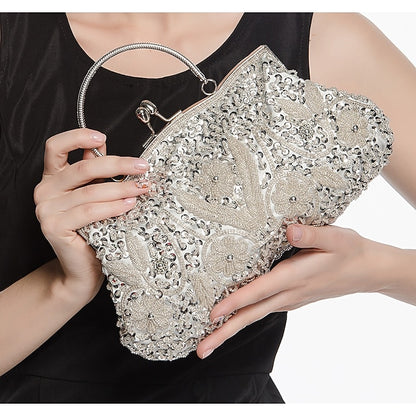 Beaded Evening White Clutch – Purse Vintage Women's