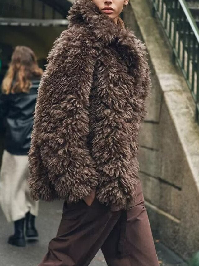 Coat Warm Fur Furs Teddy Comfortable Women's Faux