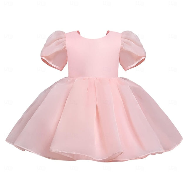 Dress Girl Color Solid Party Flower Girls' Kids