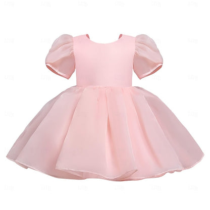 Dress Girl Color Solid Party Flower Girls' Kids