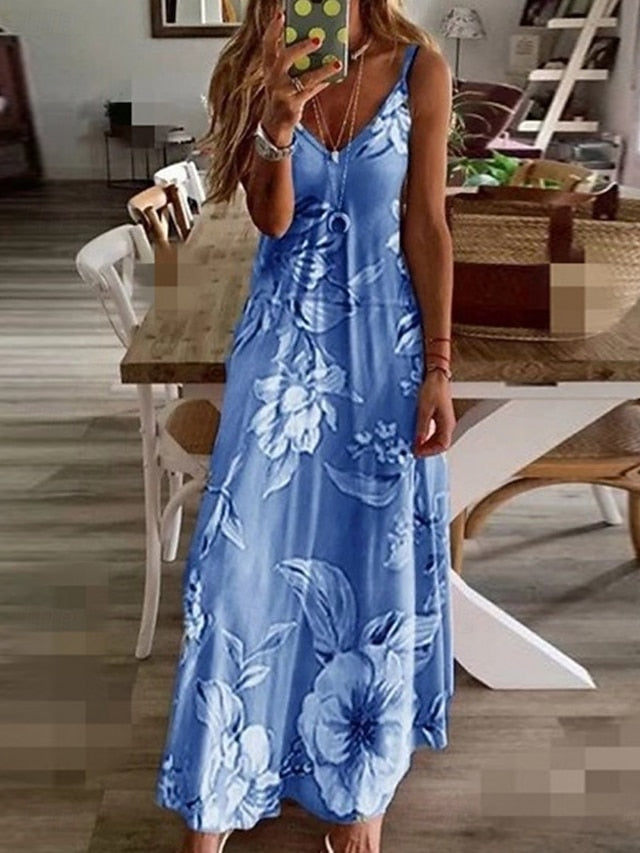 Women's Maxi long Dress Casual Dress Slip Dress Fashion