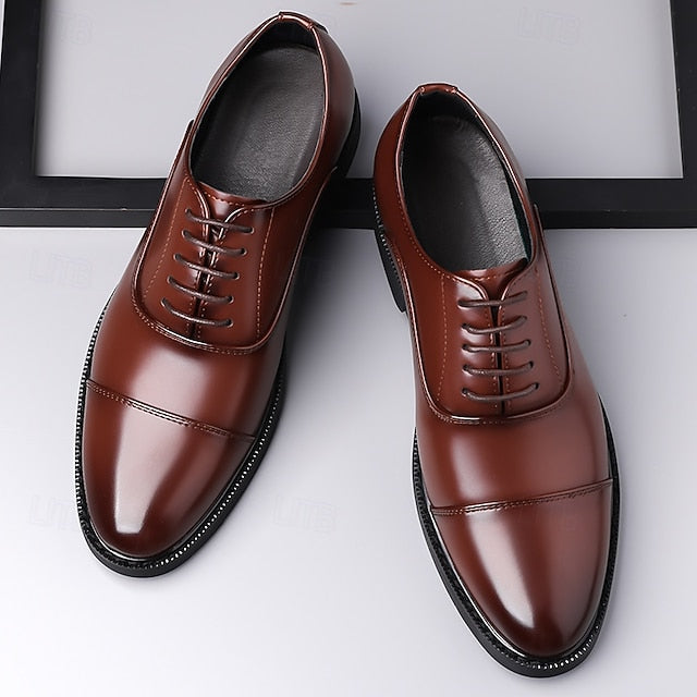 Shoes Cap-Toe – Oxford Design Classic Men's Brown