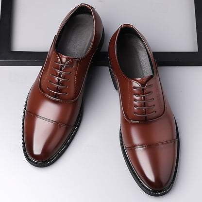 Shoes Cap-Toe – Oxford Design Classic Men's Brown